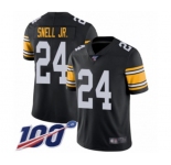 Youth Pittsburgh Steelers #24 Benny Snell Jr. Black Alternate Vapor Untouchable Limited Player 100th Season Football Jersey
