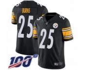 Youth Pittsburgh Steelers #25 Artie Burns Black Team Color Vapor Untouchable Limited Player 100th Season Football Jersey
