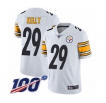 Youth Pittsburgh Steelers #29 Kam Kelly White Vapor Untouchable Limited Player 100th Season Football Jersey