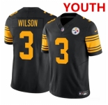 Youth Pittsburgh Steelers #3 Russell Wilson Black 2023 F.U.S.E. Color Rush Limited Football Stitched Jersey