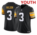 Youth Pittsburgh Steelers #3 Russell Wilson Black 2023 F.U.S.E. Vapor Untouchable Limited Football Stitched Jersey