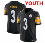 Youth Pittsburgh Steelers #3 Russell Wilson Black Vapor Untouchable Limited Football Stitched Jersey