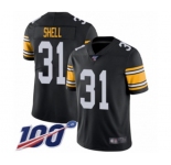 Youth Pittsburgh Steelers #31 Donnie Shell Black Alternate Vapor Untouchable Limited Player 100th Season Football Jersey
