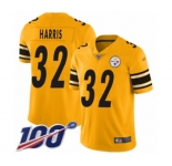 Youth Pittsburgh Steelers #32 Franco Harris Limited Gold Inverted Legend 100th Season Football Jersey