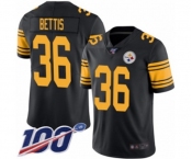 Youth Pittsburgh Steelers #36 Jerome Bettis Limited Black Rush Vapor Untouchable 100th Season Football Jersey