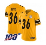 Youth Pittsburgh Steelers #36 Jerome Bettis Limited Gold Inverted Legend 100th Season Football Jersey