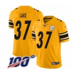 Youth Pittsburgh Steelers #37 Carnell Lake Limited Gold Inverted Legend 100th Season Football Jersey