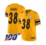 Youth Pittsburgh Steelers #38 Jaylen Samuels Limited Gold Inverted Legend 100th Season Football Jersey