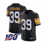 Youth Pittsburgh Steelers #39 Minkah Fitzpatrick Black Alternate Vapor Untouchable Limited Player 100th Season Football Jersey
