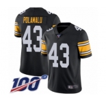 Youth Pittsburgh Steelers #43 Troy Polamalu Black Alternate Vapor Untouchable Limited Player 100th Season Football Jersey