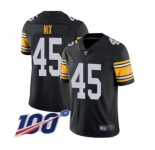 Youth Pittsburgh Steelers #45 Roosevelt Nix Black Alternate Vapor Untouchable Limited Player 100th Season Football Jersey