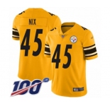 Youth Pittsburgh Steelers #45 Roosevelt Nix Limited Gold Inverted Legend 100th Season Football Jersey