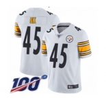 Youth Pittsburgh Steelers #45 Roosevelt Nix White Vapor Untouchable Limited Player 100th Season Football Jersey