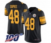 Youth Pittsburgh Steelers #48 Bud Dupree Limited Black Rush Vapor Untouchable 100th Season Football Jersey