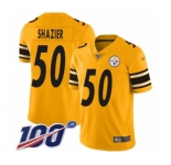 Youth Pittsburgh Steelers #50 Ryan Shazier Limited Gold Inverted Legend 100th Season Football Jersey