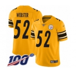 Youth Pittsburgh Steelers #52 Mike Webster Limited Gold Inverted Legend 100th Season Football Jersey