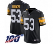 Youth Pittsburgh Steelers #53 Maurkice Pouncey Black Alternate Vapor Untouchable Limited Player 100th Season Football Jersey