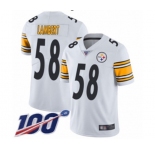 Youth Pittsburgh Steelers #58 Jack Lambert White Vapor Untouchable Limited Player 100th Season Football Jersey