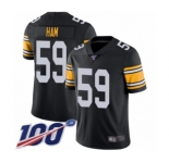 Youth Pittsburgh Steelers #59 Jack Ham Black Alternate Vapor Untouchable Limited Player 100th Season Football Jersey