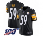 Youth Pittsburgh Steelers #59 Jack Ham Black Team Color Vapor Untouchable Limited Player 100th Season Football Jersey