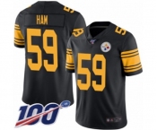 Youth Pittsburgh Steelers #59 Jack Ham Limited Black Rush Vapor Untouchable 100th Season Football Jersey