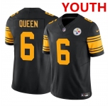 Youth Pittsburgh Steelers #6 Patrick Queen Black 2023 F.U.S.E. Color Rush Limited Football Stitched Jersey