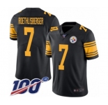 Youth Pittsburgh Steelers #7 Ben Roethlisberger Limited Black Rush Vapor Untouchable 100th Season Football Jersey