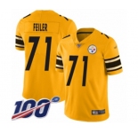 Youth Pittsburgh Steelers #71 Matt Feiler Limited Gold Inverted Legend 100th Season Football Jersey