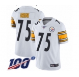 Youth Pittsburgh Steelers #75 Joe Greene White Vapor Untouchable Limited Player 100th Season Football Jersey