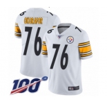 Youth Pittsburgh Steelers #76 Chukwuma Okorafor White Vapor Untouchable Limited Player 100th Season Football Jersey