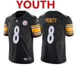 Youth Pittsburgh Steelers #8 Kenny Pickett Black 2022 Vapor Untouchable Stitched NFL Nike Limited Jersey
