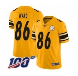 Youth Pittsburgh Steelers #86 Hines Ward Limited Gold Inverted Legend 100th Season Football Jersey