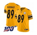 Youth Pittsburgh Steelers #89 Vance McDonald Limited Gold Inverted Legend 100th Season Football Jersey