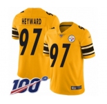 Youth Pittsburgh Steelers #97 Cameron Heyward Limited Gold Inverted Legend 100th Season Football Jersey