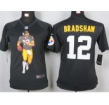 nike youth nfl jerseys pittsburgh steelers #12 bradshaw black[portrait fashion]