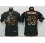 nike youth nfl jerseys pittsburgh steelers #43 polamalu black[Elite lights out]