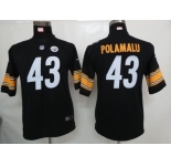 nike youth nfl jerseys pittsburgh steelers #43 polamalu black[nike]