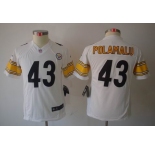 nike youth nfl jerseys pittsburgh steelers #43 polamalu white[nike limited]