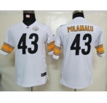 nike youth nfl jerseys pittsburgh steelers #43 polamalu white[nike]