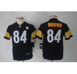 nike youth nfl jerseys pittsburgh steelers #84 brown black[nike limited]