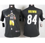 nike youth nfl jerseys pittsburgh steelers #84 brown black[portrait fashion]
