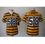 nike youth pittsburgh steelers #58 lambert throwback yellow-black[nike limited team 80 anniversary]