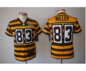 nike youth pittsburgh steelers #83 miller throwback yellow-black[nike limited team 80 anniversary]