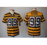 nike youth pittsburgh steelers #99 keisel throwback yellow-black[nike limited team 80 anniversary]
