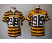 nike youth pittsburgh steelers #99 keisel throwback yellow-black[nike limited team 80 anniversary]