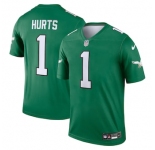 Men's Philadelphia Eagles #1 Jalen Hurts Green 2023 Game Throwback Jersey