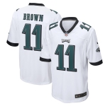Men's Philadelphia Eagles #11 A. J. Brown Game White Football Jersey