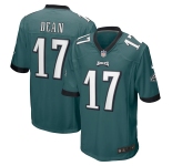 Men's Philadelphia Eagles #17 Nakobe Dean Game Green Football Jersey