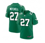 Men's Philadelphia Eagles #27 Quinyon Mitchell Nike Green Game Throwback Jersey