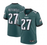 Men's Philadelphia Eagles #27 Quinyon Mitchell Nike Midnight Green Game Football Jersey